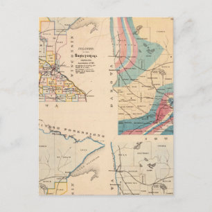 Postale Carte géologique du Minnesota par NH Winchell