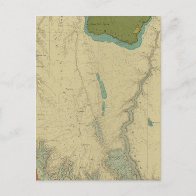 Postale Carte Géologique Montrant Le Kanab (Devant)