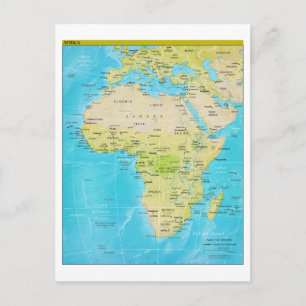 Postale Carte géopolitique régionale de l'Afrique