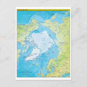 Postale Carte géopolitique régionale de l'Arctique