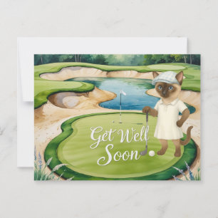 Postale Carte Golf Get Well Soon pour golfeurs amoureux de
