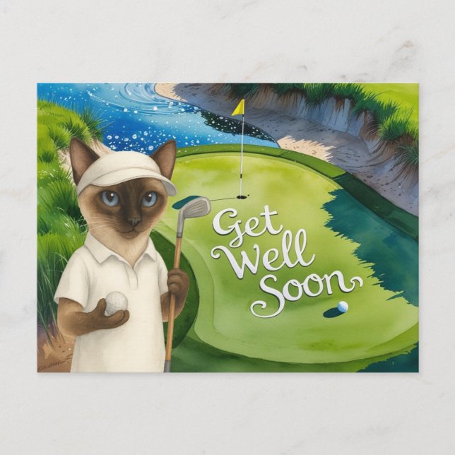 Postale Carte Golf Get Well Soon pour golfeurs amoureux de (Devant)
