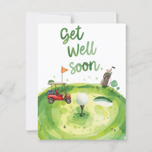 Postale Carte Golf Get Well Soon - Watercolor Golf Course