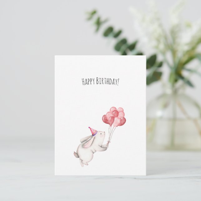 Postale Carte graphique (10,8 cm x 14,2 cm) - Happy Birthd (Debout devant)