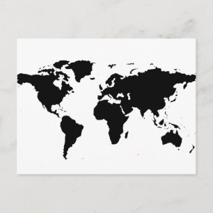 Postale Carte graphique noire mondiale