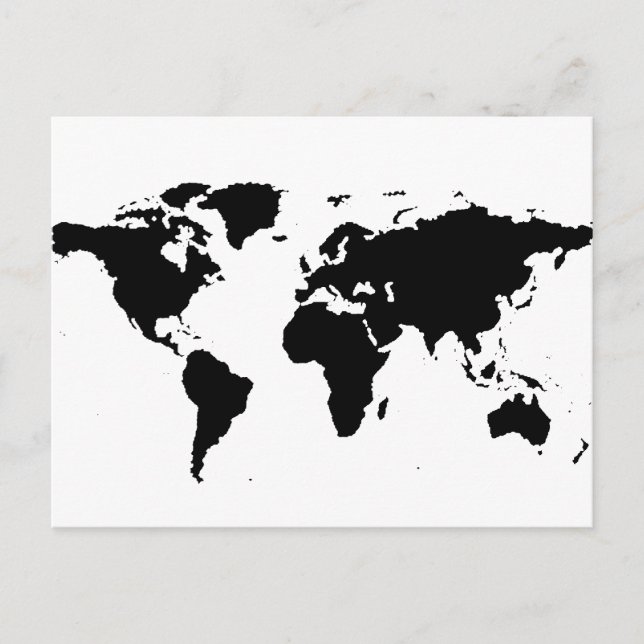 Postale Carte graphique noire mondiale (Devant)