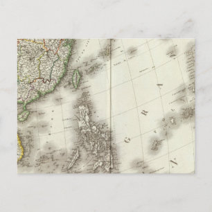 Postale Carte gravée en Chine