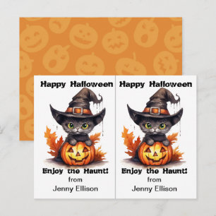 Postale Carte Halloween de l'école de chapeau de sorcière 
