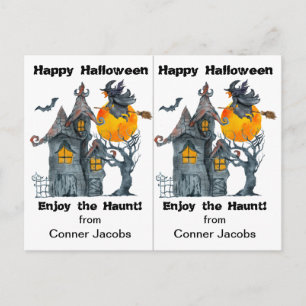 Postale Carte Halloween pour la fête de l'école de sorcier