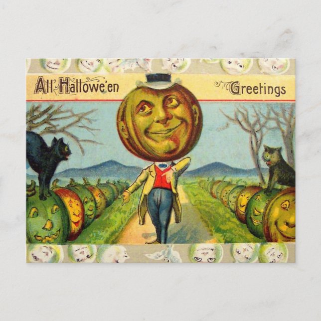 Postale Carte Halloween vintage (Devant)