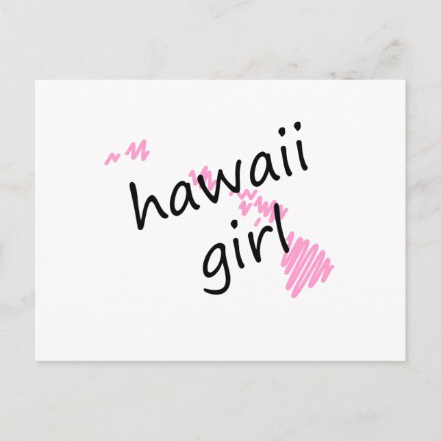 Postale Carte Hawaii Girl with Scribbled Hawaii (Devant)