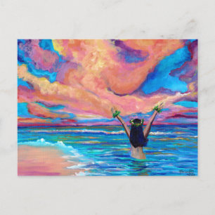 Postale Carte Hawaiian Sunrise Aloha ou Mahalo