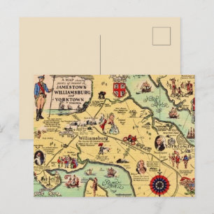 Postale Carte historique de Williamsburg