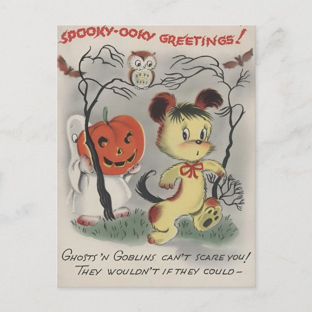 Postale Carte historique d'Halloween éffrayante (Devant)