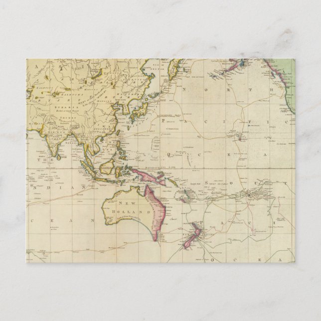 Postale Carte historique du graphique général (Devant)