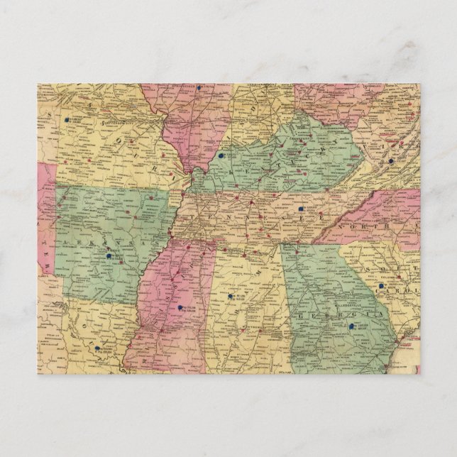 Postale Carte historique et militaire des États-Unis (Devant)