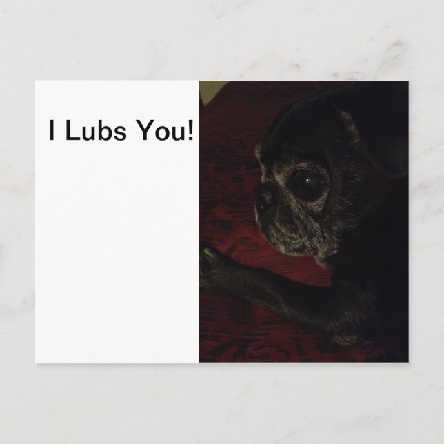 Postale Carte "I Lubs You" (Devant)