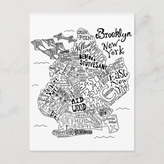 Postale Carte illustrée Brooklyn (Devant)