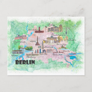 Postale Carte illustrée de Berlin Allemagne avec les princ
