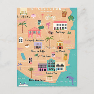 Postale Carte illustrée de Charleston