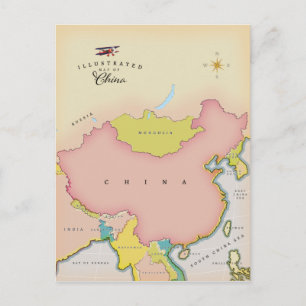 Postale Carte illustrée de Chine