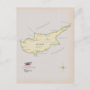 Postale Carte illustrée de Chypre.
