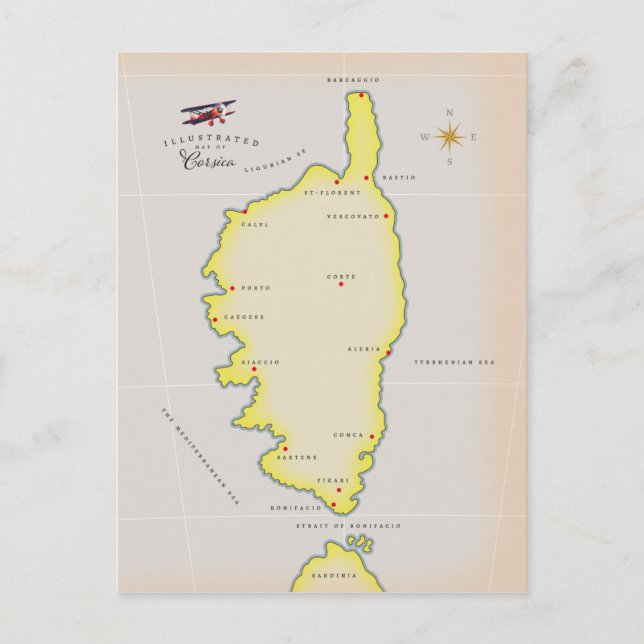 Postale Carte illustrée de Corse (Devant)