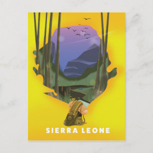 Postale carte illustrée de la Sierra Leone affiche de voya