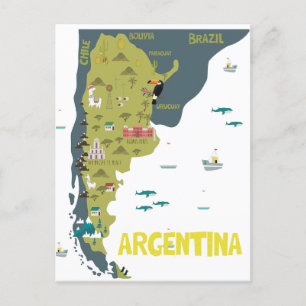 Postale Carte illustrée de l'Argentine