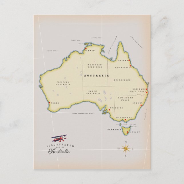 Postale Carte illustrée de l'Australie (Devant)
