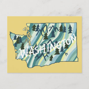 Postale Carte illustrée de l'État de Washington
