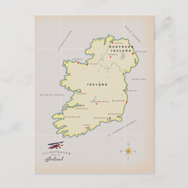 Postale Carte illustrée de l'Irlande (Devant)