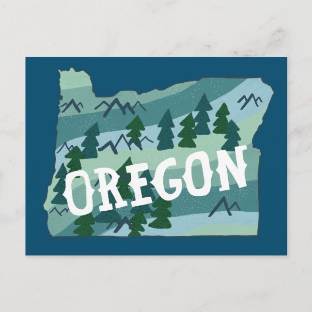 Postale Carte illustrée de l'Oregon (Devant)