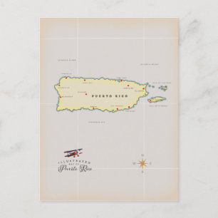 Postale Carte illustrée de Porto Rico.