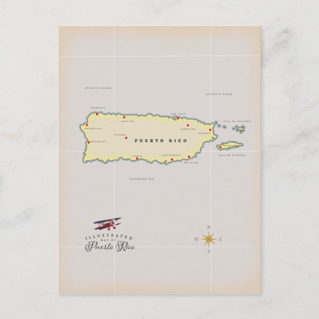 Postale Carte illustrée de Porto Rico. (Devant)