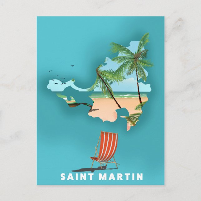 Postale Carte illustrée de Saint-Martin. (Devant)