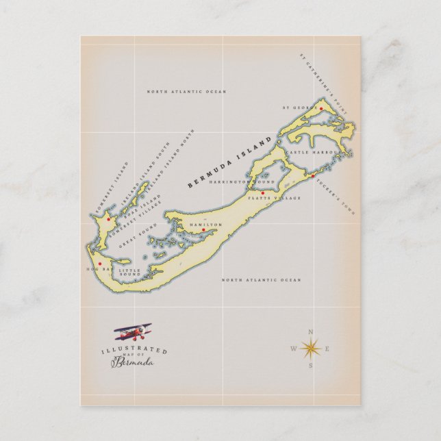 Postale Carte illustrée des Bermudes (Devant)