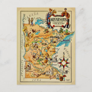 Postale Carte illustrée du Minnesota 