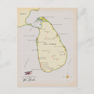Postale Carte illustrée du Sri Lanka