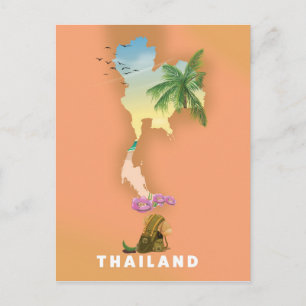 Postale Carte illustrée en Thaïlande
