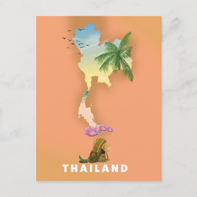 Postale Carte illustrée en Thaïlande (Devant)