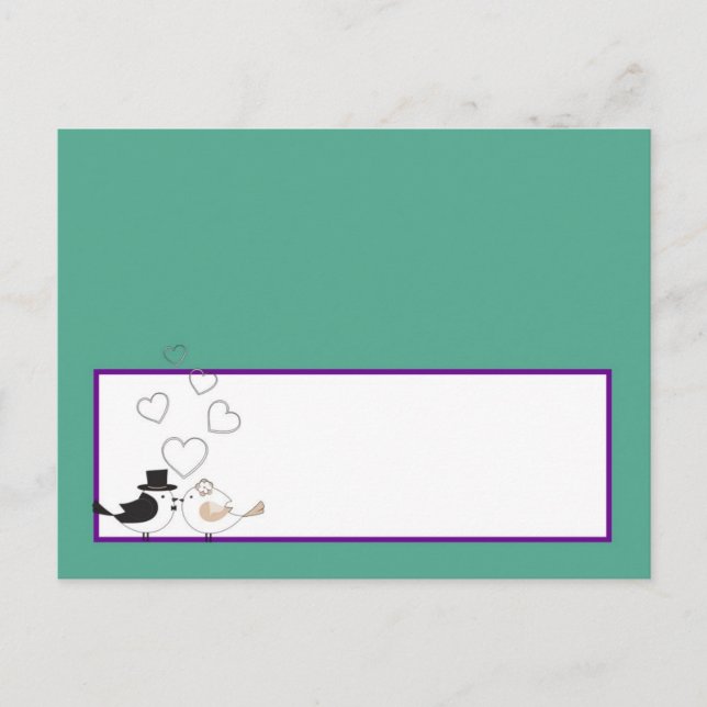 Postale Carte Inséparable Turquoise/violet Mariage (Devant)