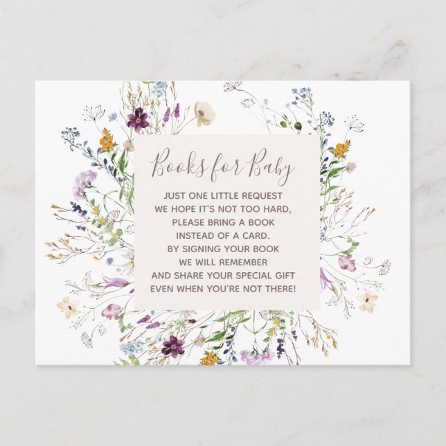 Postale carte insert Wildflowers Baby Books (Devant)