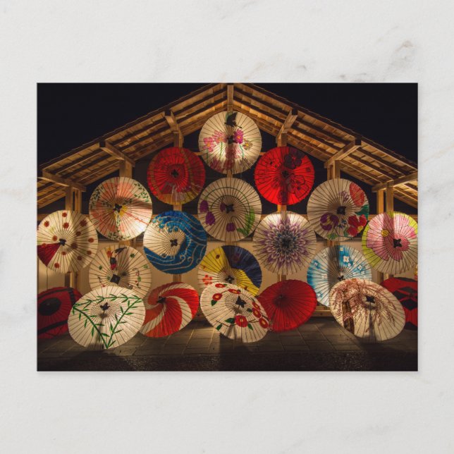 Postale Carte japonaise des parapluies (Devant)