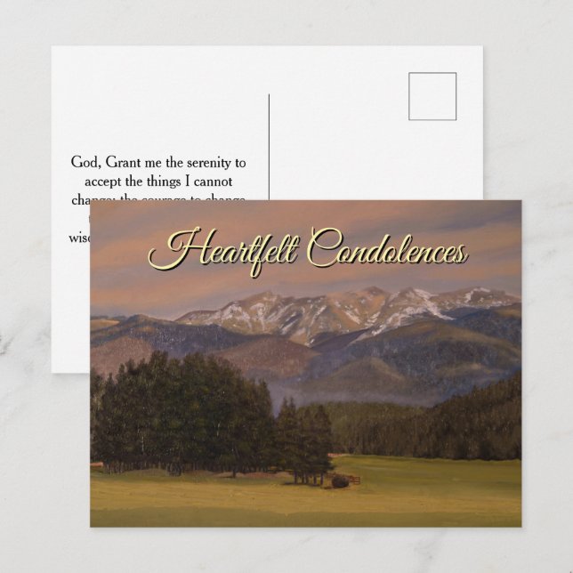 Postale Carte jaune violet vert en souvenir affectueux (Devant / Derrière)