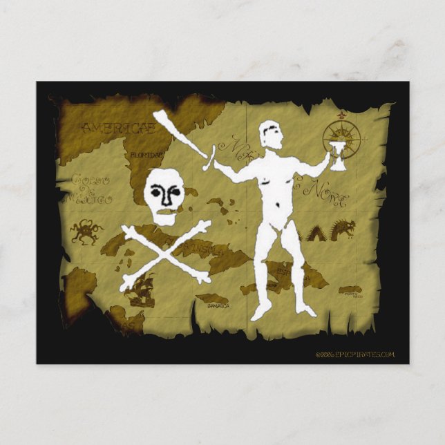 Postale Carte jolly roger n° 5 (Devant)