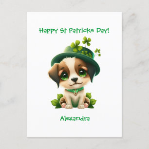 Postale Carte Jour de la Saint Patrick avec mignon Leprech