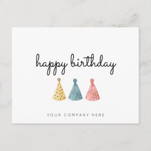Postale Carte Joyeux Anniversaire Aquarelle Entreprise Col