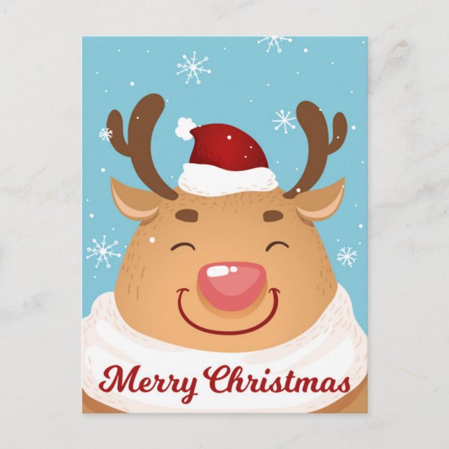 Postale Carte Joyeux Noël Reindeer sur mesure (Devant)
