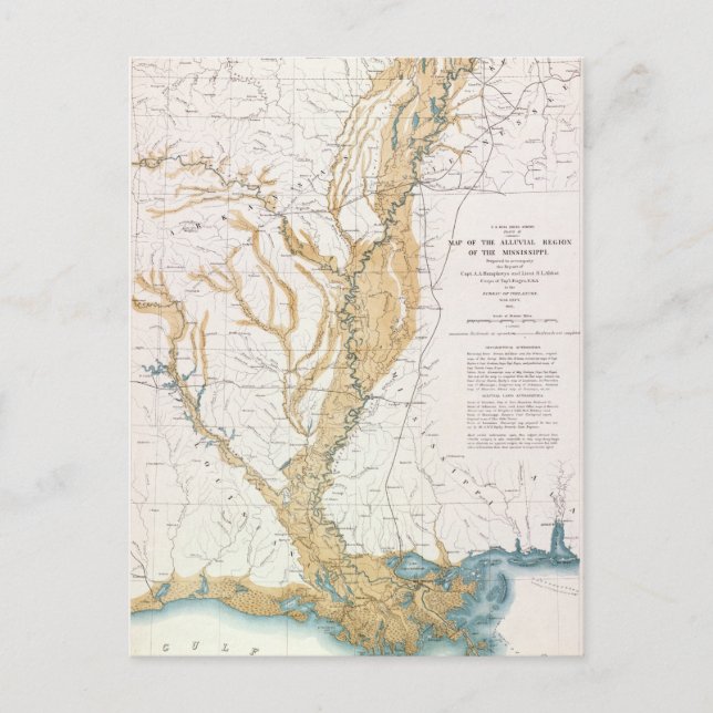 POSTALE CARTE : LE FLEUVE MISSISSIPPI, 1861 (Devant)